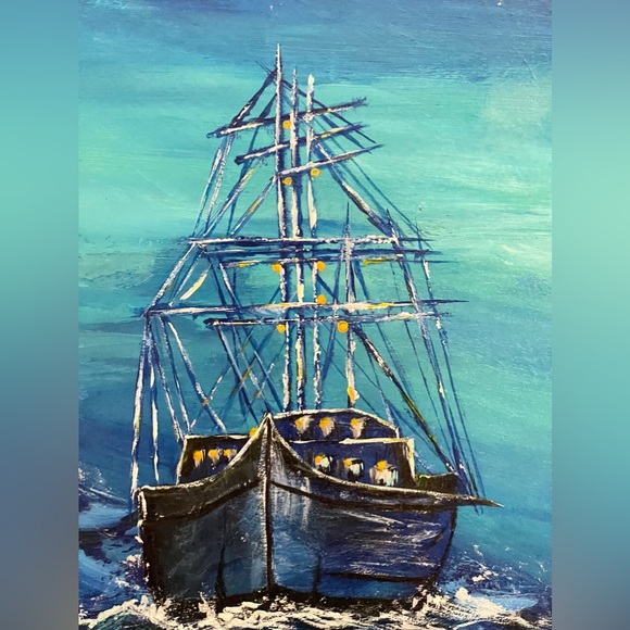 Acrylic Ocean Artwork on wood - Picture 3 of 8